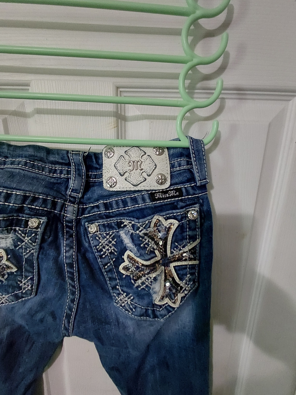 Miss Me Women's Blue Distressed Bootcut Jeans - Picture 6 of 6